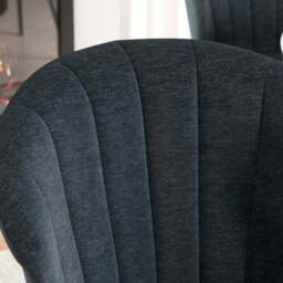 Kendall Dining Chair with Black Legs, Chenille - thumbnail 3