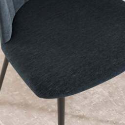 Kendall Dining Chair with Black Legs, Chenille - thumbnail 4