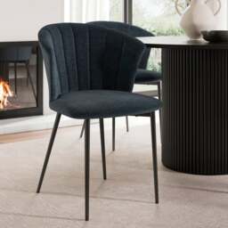 Kendall Dining Chair with Black Legs, Chenille