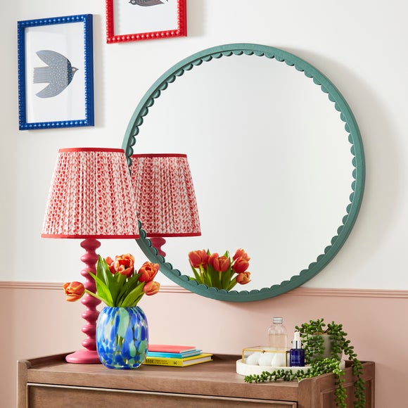 Remi Scalloped Round Wall Mirror - image 1