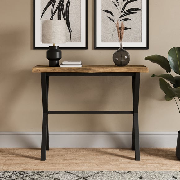 Ezra Console Table, Rustic Wood Effect - image 1