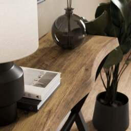 Ezra Console Table, Rustic Wood Effect - thumbnail 2
