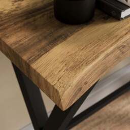 Ezra Console Table, Rustic Wood Effect - thumbnail 3