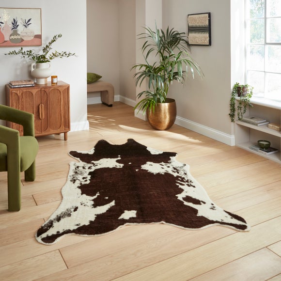 Faux Fur Cow Print Rug - image 1