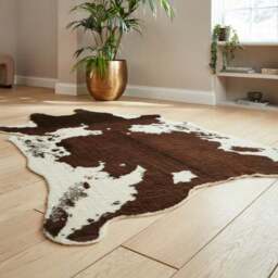 Faux Fur Cow Print Rug - thumbnail 6