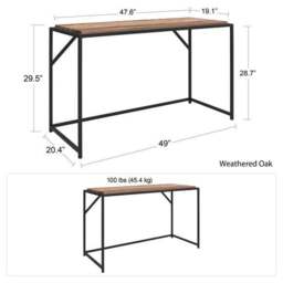 Quincy Writing Desk, Weathered Oak - thumbnail 6