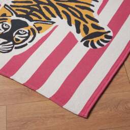 Fuschia Stripe Tiger Jaquard Throw Blanket - thumbnail 2