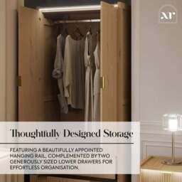 XR Living Dakota 2 Door Wardrobe with App Controlled LED Lights - thumbnail 6
