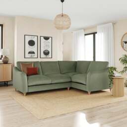 Hattie Matte Plush Velvet Corner Sofa - thumbnail 1