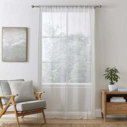 Ticking Stripe Slot Top Voile - thumbnail 4