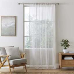 Ticking Stripe Slot Top Voile - thumbnail 2