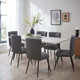Zuri 4-6 Seater Rectangular Extendable Dining Table, Concrete Effect - thumbnail 6