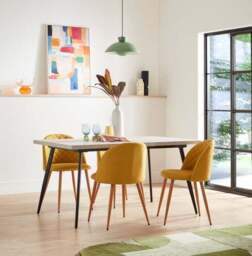 Zuri 4-6 Seater Rectangular Extendable Dining Table, Concrete Effect - thumbnail 4