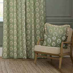 Sanderson Sessile Leaf Pencil Pleat Curtains - thumbnail 4