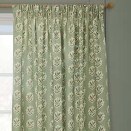 Sanderson Sessile Leaf Pencil Pleat Curtains - thumbnail 1