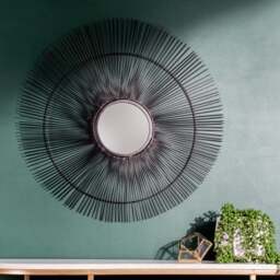 Paoletti Round Black Wire Wall Mirror - thumbnail 1