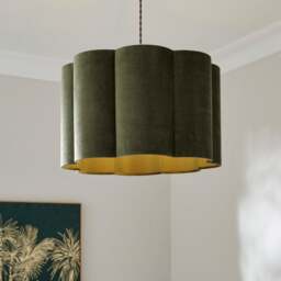 Alex Pleated Velvet Easy Fit Drum Lamp Shade - thumbnail 1