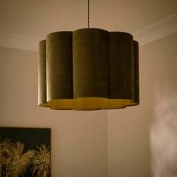 Alex Pleated Velvet Easy Fit Drum Lamp Shade - thumbnail 2