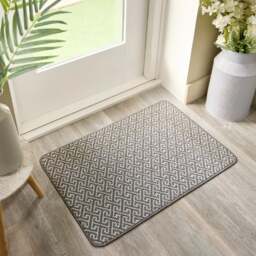 Marvel Boucle Greek Key Washable Doormat - thumbnail 1
