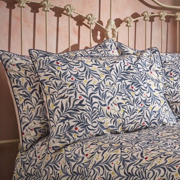 EW by Edinburgh Weavers Malory Floral Navy 100% Cotton Sateen Pillowcase Pair - image 1