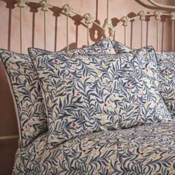 EW by Edinburgh Weavers Malory Floral Navy 100% Cotton Sateen Pillowcase Pair - thumbnail 1