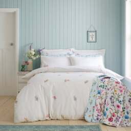 Foxley Embroidery 100% Cotton Duvet Cover & Pillowcase Set - thumbnail 1