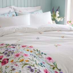 Foxley Embroidery 100% Cotton Duvet Cover & Pillowcase Set - thumbnail 4