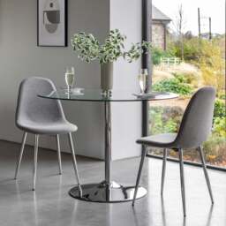 Franca Glass 4 Seater Dining Table Clear
