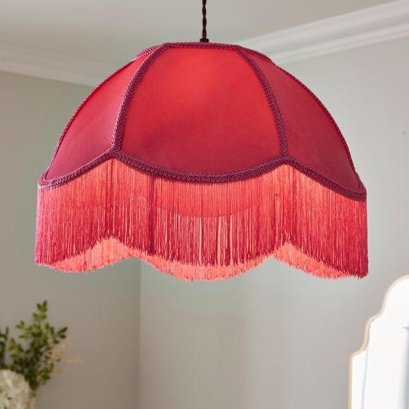 Carmona Fringed Velvet Lamp Shade - image 1