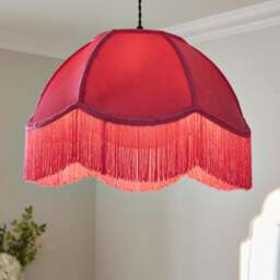 Carmona Fringed Velvet Lamp Shade - thumbnail 1