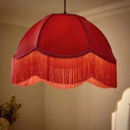 Carmona Fringed Velvet Lamp Shade - thumbnail 2