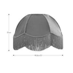 Carmona Fringed Velvet Lamp Shade - thumbnail 4