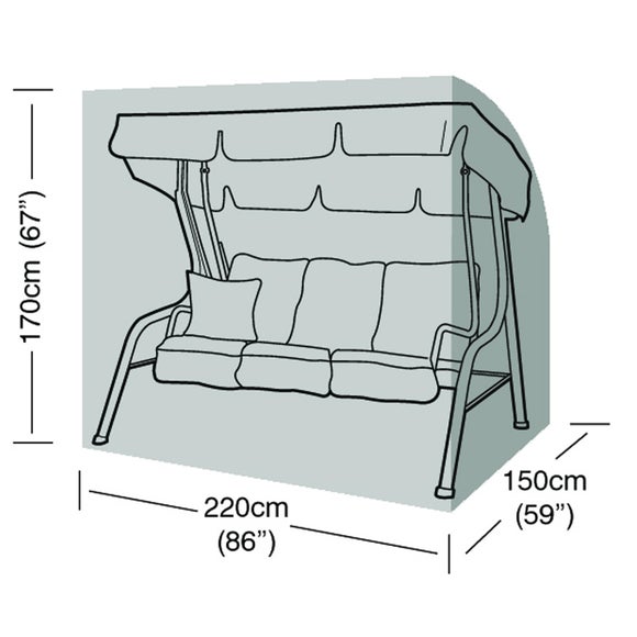 3 Seater Garden Swing Seat Super Tough Cover - image 1