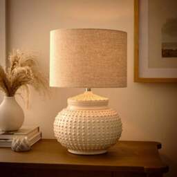 Zeeburg Urchin Ceramic Cream Table Lamp - thumbnail 2