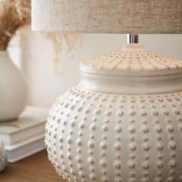 Zeeburg Urchin Ceramic Cream Table Lamp - thumbnail 3