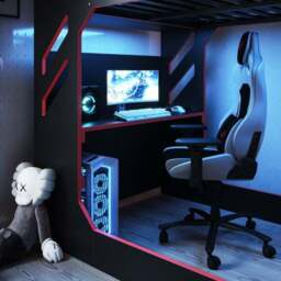 Shuttle High Sleeper Gaming Bed Frame - thumbnail 4