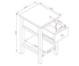 Lynton 1 Drawer Small Bedside Table - thumbnail 6