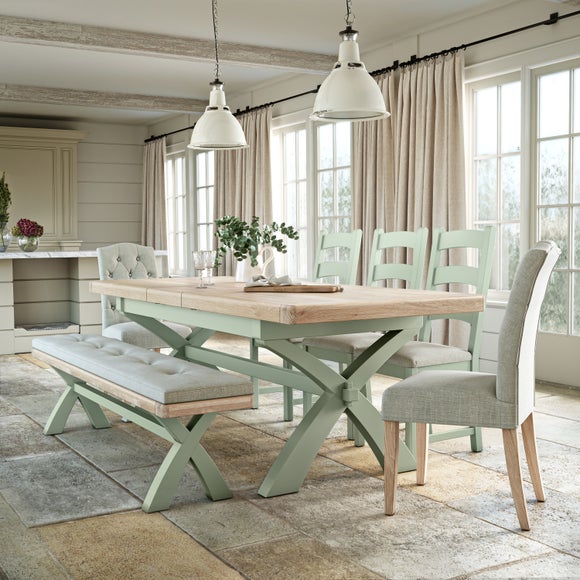 Salcombe 6-8 Seater Cross Leg Extendable Dining Table - image 1