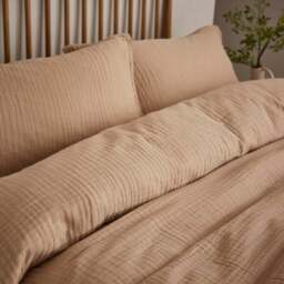 Cotton Muslin Duvet Cover and Pillowcase Set - thumbnail 3