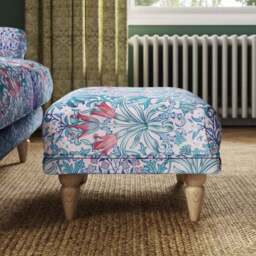 Jolene William Morris Woodland Weeds Print Velvet Footstool - thumbnail 2