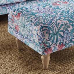 Jolene William Morris Woodland Weeds Print Velvet Footstool - thumbnail 3