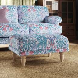 Jolene William Morris Woodland Weeds Print Velvet Footstool - thumbnail 1