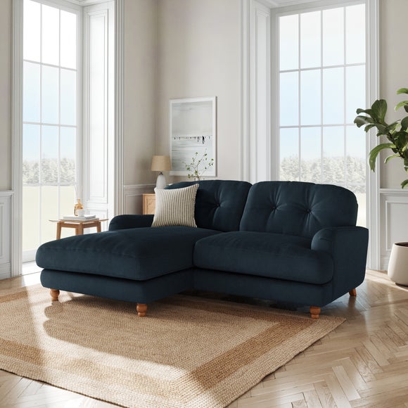 Martha Matte Plush Velvet Corner Chaise Sofa - image 1