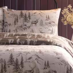 Dreams & Drapes Alpine Stag 100% Cotton Duvet Cover & Pillowcase Set - thumbnail 2