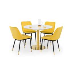 Palermo 4 Seater Round Dining Table with 4 Delaunay Chairs - thumbnail 2