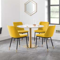 Palermo 4 Seater Round Dining Table with 4 Delaunay Chairs - thumbnail 1
