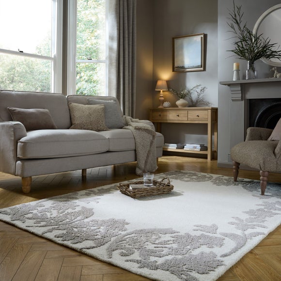 Churchgate Mowsley Floral Wool Border Rug - image 1