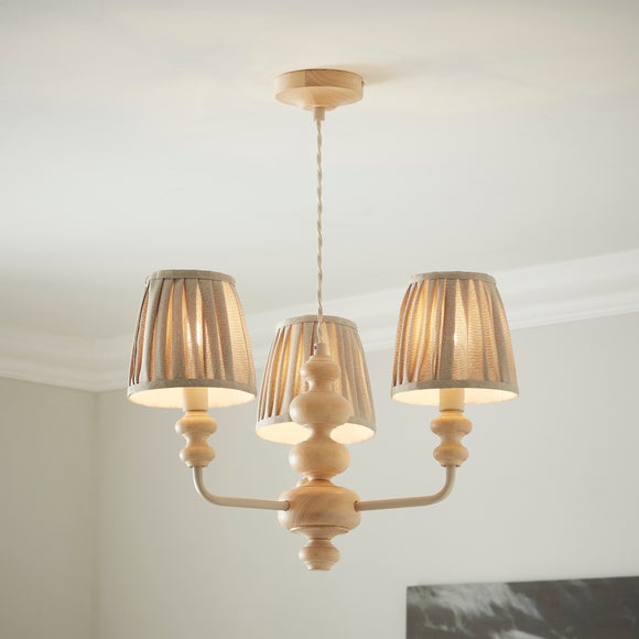 Bobby Pleated 3 Light Paint Your Own Semi Flush Candlestick Chandelier - image 1