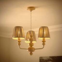 Bobby Pleated 3 Light Paint Your Own Semi Flush Candlestick Chandelier - thumbnail 2