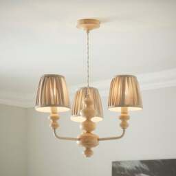 Bobby Pleated 3 Light Paint Your Own Semi Flush Candlestick Chandelier - thumbnail 1